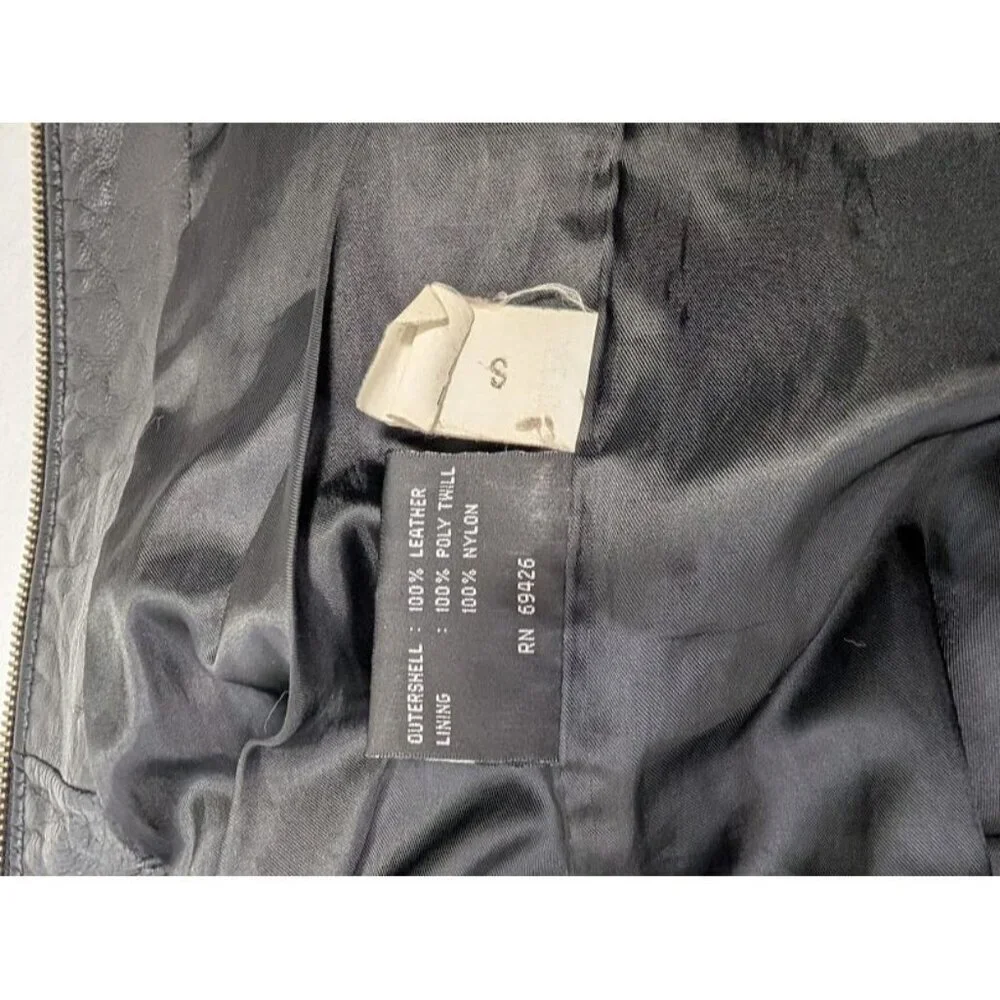 Wilsons Leather jacket women's size XL vintage 90s black moto - Picture 8 of 14